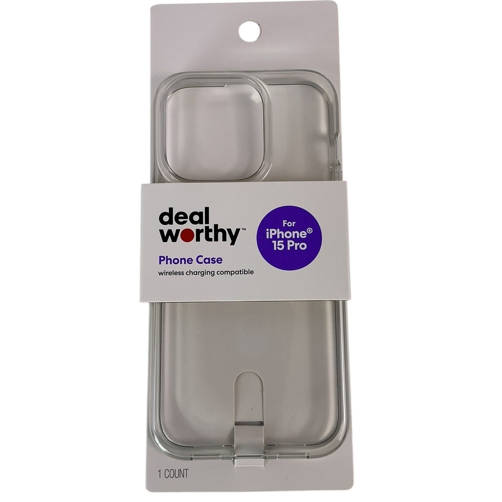 Deal Worthy Clear Phone Case for iPhone 15 Pro Wireless Charging Compatible NEW